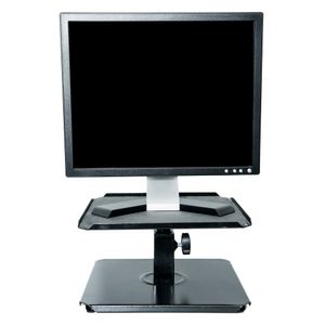 Suporte monitor Prolabore. Bandeja. Em aço. Com ajuste de altura. Ergonômico.