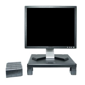 Suporte para monitor de mesa ergonômico. Retangular.