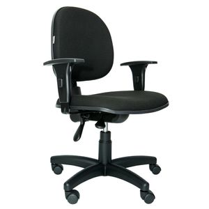 Cadeira ergonômica Prolabore. Linha BOL. Tecido. Ajuste lombar. Braços ajustáveis. Gás. Base preta. Rodízios.