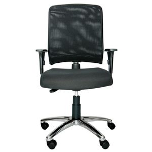 Cadeira ergonômica PROLABORE. Linha BALANCE. Alumínio. Ajuste lombar. Braços ajustáveis. Encosto tela. Tecido.