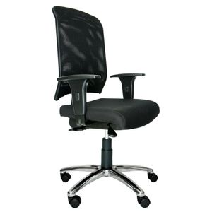Cadeira ergonômica PROLABORE. Linha BALANCE. Alumínio. Ajuste lombar. Braços ajustáveis. Encosto tela. Tecido.