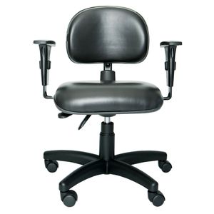 Cadeira ergonômica Prolabore. Linha BITS. Ajuste lombar. Braços ajustáveis. Gás. Base preta. Revestimento sintético.