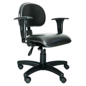Cadeira ergonômica Prolabore. Linha BITS. Ajuste lombar. Braços ajustáveis. Gás. Base preta. Revestimento sintético.
