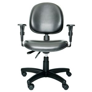 Cadeira ergonômica Prolabore. Linha BOL. Sintético. Ajuste lombar. Braços ajustáveis. Gás. Base preta. Ergonômica.