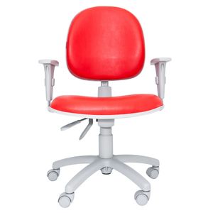 Cadeira ergonômica giratória BOL. Sintético. Ajuste lombar. Braços ajustáveis. Gás. Base cinza. Rodízios.