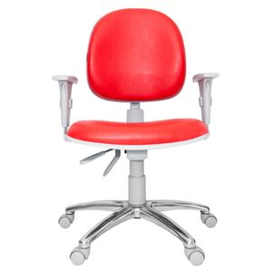 Cadeira giratória ergonômica BOL. Ajuste lombar. Braços ajustáveis. Gás. Estrutura cinza. Base alumínio. Revestimento sintético.