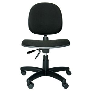 Cadeira giratória ergonômica BOL. Sem Braços. Ajuste lombar. Gás. Estrutura e base preta.Tecido poliéster