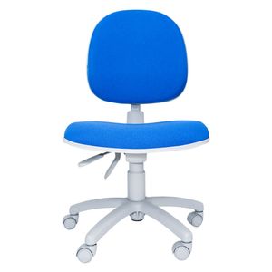 Cadeira giratória ergonômica BOL. Sem braços. Ajuste lombar. Estrutura e base cinza. Tecido poliéster.