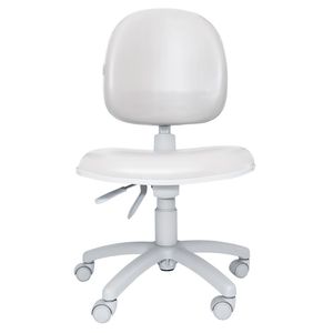 Cadeira giratória ergonômica BOL. Sem braços. Ajuste lombar. Gás. Estrutura e base cinza. Revestimento sintético.