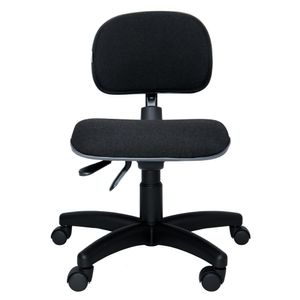 Cadeira giratória ergonômica BITS. Sem braços. Ajuste lombar. Gás. Estrutura e base preta. Rodízios. Tecido poliéster.