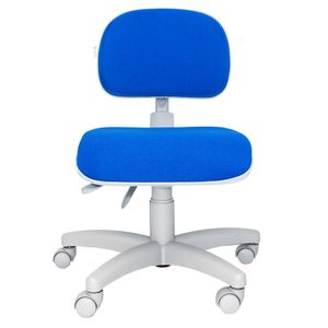 Cadeira giratória ergonômica BITS. Sem braços. Ajuste lombar. Gás. Estrutura e base cinza. Tecido poliéster.