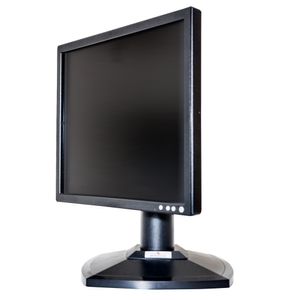 Suporte para monitor PROLABORE. Até 3kg. Tipo Pedestal. Ajuste de ângulo e altura. Giro 360°. Ergonômico. Preto.