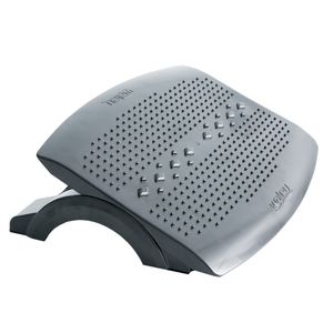 Apoio para pés ergonômico. Inclinação ajustável. Plástico resistente. Superfície antiderrapante. Preto.