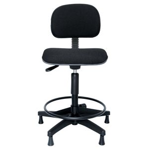 Cadeira caixa ergonômica PROLABORE. Linha LEVEN. Tecido.Giratória. Mecanismo V/H. Alta com Aro Ajustável. Sapatas.
