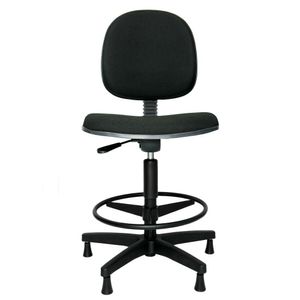 Cadeira caixa ergonômic a PROLABORE. Linha SPIN. Tecido. NR17. Mecanismo V/H. Alta com Aro Ajustável. Sapatas.