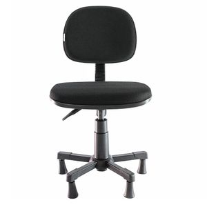Cadeira para costureira ergonômica PROLABORE. Linha PRIMA. NR 17. Ajuste V/H. Com Sapatas. Tecido