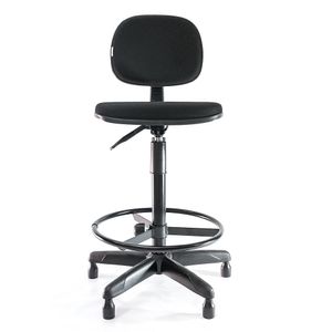 Cadeira caixa ergonômica PROLABORE. Linha PRIMA. NR17. Tecido. Giratória. Mecanismo V/H. Alta com Aro Ajustável. Sapatas.