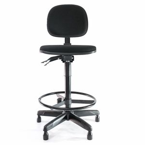 Cadeira caixa ergonômica PROLABORE. Linha PRIMA. Ajuste Lombar (ângulo). NR17. Tecido. Com apoio para pés. Sapatas.