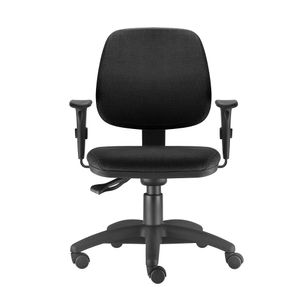 Cadeira ergonômica PROLABORE. Linha PERSONA. Encosto médio. Ajuste lombar. Braços reguláveis. Tecido poliéster.