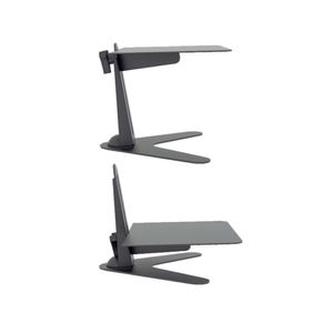 Suporte para monitor PROLABORE. Monitores de 10" a 24". Pedestal com bandeja. Ajuste de altura. Ergonômico. Aço. Preto.