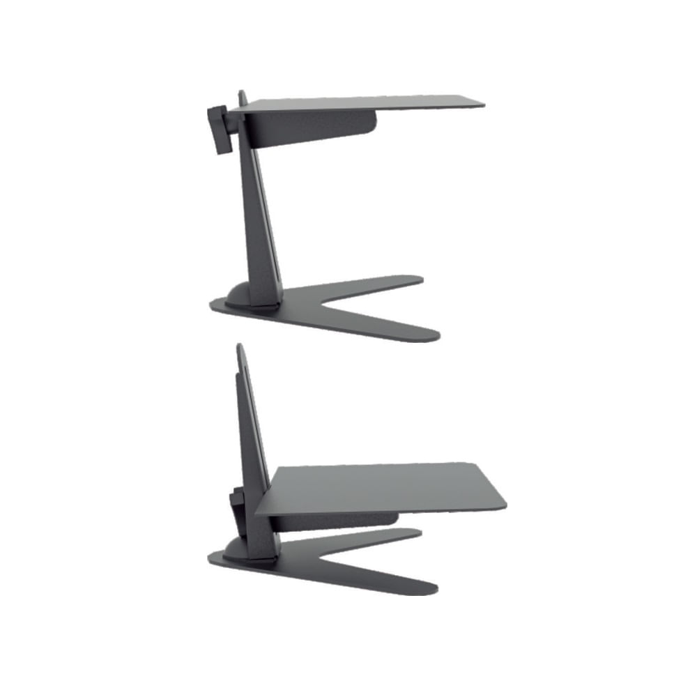 Suporte para monitor PROLABORE. Monitores de 10 a 24. Pedestal com  bandeja. Ajuste de altura. Ergonômico. Aço. Preto.