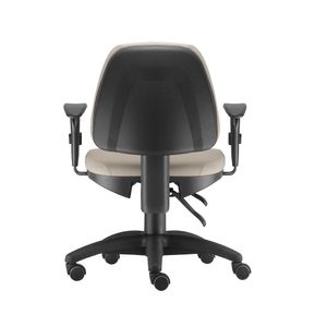 Cadeira ergonômica Prolabore. Linha PROFIT. Média. Ajuste lombar. Braços ajustáveis. Base preta. Rodízios. Tecido
