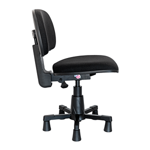 Cadeira para costureira ergonômica PROLABORE. COSTURARE. Ajuste Lombar (ângulo/inclinação). NR17.  Base REDUZIDA (diâmetro menor) com Sapatas. Tecido