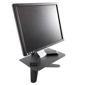 Suporte para monitor PROLABORE. Monitores de 10" a 24". Pedestal com bandeja. Ajuste de altura. Ergonômico. Aço. Preto.