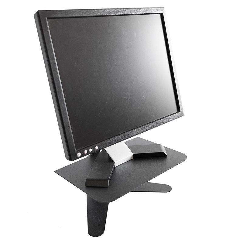 Suporte para monitor PROLABORE. Monitores de 10 a 24. Pedestal com  bandeja. Ajuste de altura. Ergonômico. Aço. Preto.