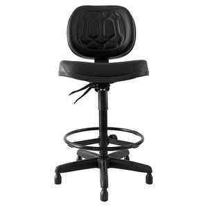 Cadeira caixa ergonômica PENTAGON. NR17. Ajuste lombar. Giratória. Alta com apoio regulável. Sapatas. Revestimento sintético.