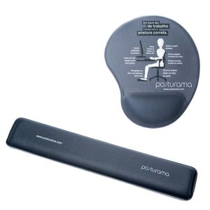 Kit Ergonômico Econômico Mouse pad DICAS DE POSTURA + Apoio Teclado POSTURAMA.