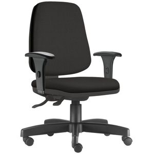 Cadeira ergonômica PROLABORE. Linha PERSONA. Encosto Alto. Ajuste lombar. Braços reguláveis. Tecido poliéster.