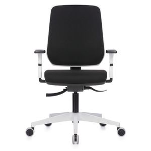 Cadeira ergonômica MÉTRIKE SOFT. Ajuste lombar. Braços ajustáveis. Encosto tela. Estrutura e base preta. Tecido
