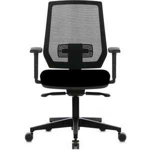 Cadeira ergonômica MÉTRIKE AIR. Ajuste lombar. Braços ajustáveis. Encosto tela. Estrutura e base preta. Tecido