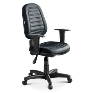 Cadeira ergonômica PROLABORE COMFORT Gomada. Base Preta. Ajuste lombar. Braços ajustáveis. Encosto Médio. Revestimento sintético.