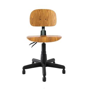 Cadeira para costureira ergonômica PROLABORE. COSTURARE WOOD. Ajuste Lombar (ângulo). NR17. Com Sapatas. Madeira.