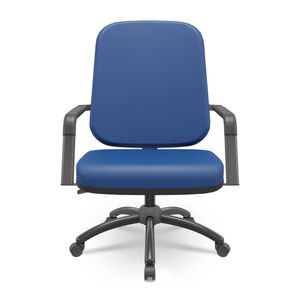 Cadeira Giratória para OBESO Operacional Plus Size 250kg. Apoio para braços. Rodízios. Vinil Azul.