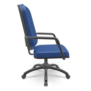 Cadeira Giratória para OBESO Operacional Plus Size 250kg. Apoio para braços. Rodízios. Vinil Azul.