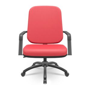 Cadeira Giratória para OBESO Operacional Plus Size 250kg. Apoio para braços. Rodízios. Vinil Vermelho.