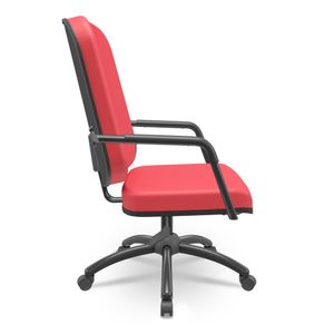 Cadeira Giratória para OBESO Operacional Plus Size 250kg. Apoio para braços. Rodízios. Vinil Vermelho.