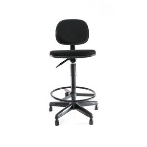 Cadeira caixa ergonômica PROLABORE. Linha START. NR17. Tecido. Giratória. Mecanismo V/H. Alta com Aro Ajustável. Sapatas.