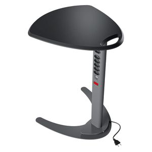 Mesa para notebook e de apoio 6 tomadas e 2 saídas USB. Bivolt. Tampo madeira. Estrutura em aço. Preto.