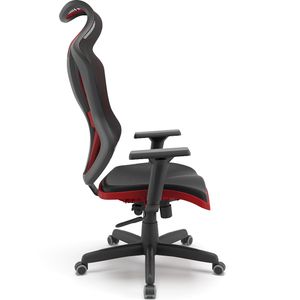 Cadeira Gamer PRO PLAYER VIZON. Giratória. Apoio de cabeça integrado. Assento ESTOFADO. Encosto TELA. Com BRAÇOS. Mecanismo RELAX. PT-VM
