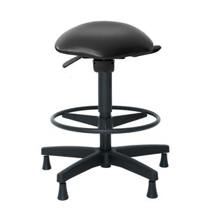 Banco semi sentado ergonômico Prolabore. Linha OLA. Apoio para Pés. Assento estofado. Revestimento sintético.